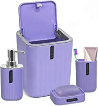 Bathroom Accessories Set - 4 Pieces, Purple