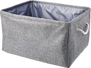 Amazon Basics Fabric Storage Basket Containers with Handles and Drawstring, Pack of 2, Large