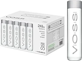 VOSS Premium Still Plastic Bottled Water, Naturally Pure, Crisp, Refreshing Taste, Low in Minerals, BPA Free, Recyclable, On-The-Go Hydration - 500ml (Pack of 24.