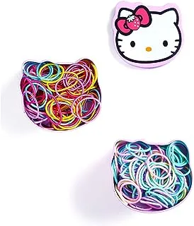 Yellow Chimes Pack of 200 Pcs in Set of Soft Colors and Bright Colors Small Pony Holders Rubber Band with Kitty Tin Storage Box
