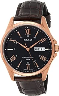 Casio Men's Quartz Watch, Analog Display and Leather Strap MTP-1384L-1AVDF