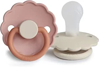 FRIGG Daisy Silicone Baby Pacifier 0-6M 2-Pack Biscuit/Cream - Size 1