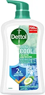 Dettol Hydra Cool Shower Gel & Body Wash, Cucumber & Icy Menthol Fragrance for Effective Germ Protection & Personal Hygiene, 700ml