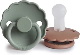 FRIGG Daisy Silicone Baby Pacifier 6-18M 2-Pack Lily Pad/Rose Gold - Size 2