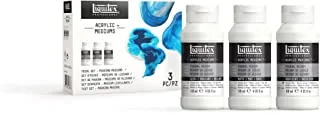 Liquitex Professional Pouring Medium Trial Set, Includes 3 x 4-oz Pouring Medium, Gloss, Matte, and Iridescent