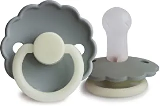 Frigg Daisy Silicone Baby Pacifier 6-18M 2-Pack French Gray Night/Portobello Night - Size 2, 200.0 grams, FRG27102-S2