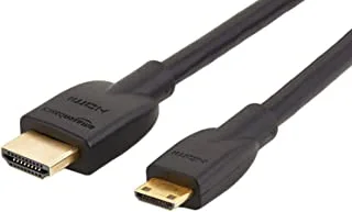 Amazon Basics High-Speed Mini-HDMI to HDMI TV Adapter Cable (Supports Ethernet, 3D, and Audio Return) - 3 Foot (1M)