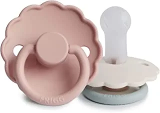 FRIGG Daisy Silicone Baby Pacifier 6-18M 2-Pack Blush/Cotton candy - Size 2