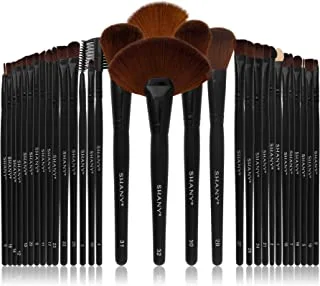 SHANY Makeup Brushes Premium Synthetic Foundation Powder Concealers Eye Shadows Cosmetics Brush Set with Faux Leather Pouch and Instruction sheet, 32 Count