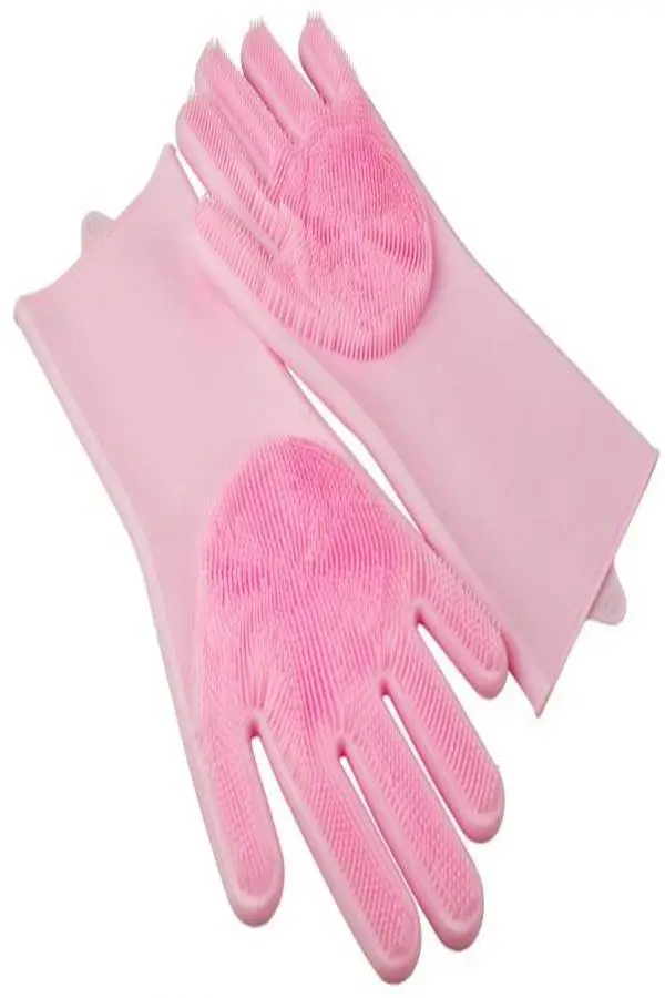 Generic Waterproof Silicone Gloves Pink