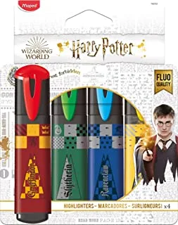 Maped Harry Potter Chisel Tip Highlighters 4-Pieces, Multicolor