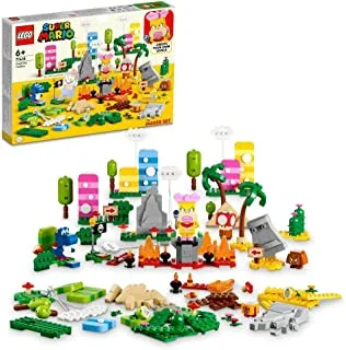 LEGO 71418 Super Mario Creativity Toolbox Maker Set, Building Toys for Kids to create Their Own Levels with Figures, Grass, Desert and Lava Builds, Starter Course Expansion, Gift Idea