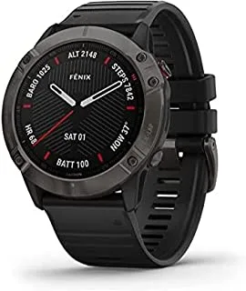Garmin Fenix 6X Pro and Sapphire Editions Smartwatch, Carbon Gray/Black