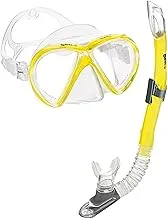 Mares Marlin Dual Tempered Lens Mask Semi-Dry Snorkel Set