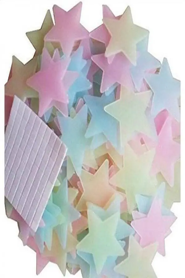 Generic 100 Piece 3D Stars Glow In The Dark Wall Stickers