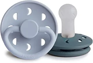 FRIGG Moon Phase Silicone Baby Pacifier 6-18M 2-Pack Powder Blue/Slate - Size 2
