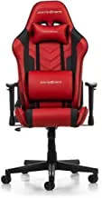 DXRacer Prince Series P132 Gaming Chair, Premium PVC Leather Racing Style Office Computer Seat Recliner with Ergonomic Headrest and Lumbar Support, Standard - Black & Red