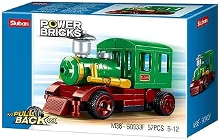 Sluban Power Bricks Series - Steam Locomotiv Building Blocks - For Age 6+ Years Old -57Pcs Multicolored