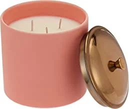 Paddywax Hygge Ceramic Rosewood Patchouli with Lid, 15 oz, Blush