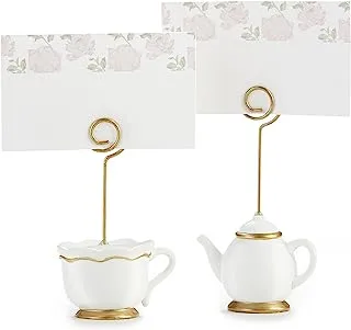 Kate Aspen, Place Card Holders, Tea Time Whimsy, Teapot and Teacup, Place Cards Included, Set of 6, One Size