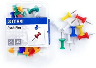 Maxi Push Pins 23mm 35 Pcs Assorted Colours, For Office And School Use, PPN35