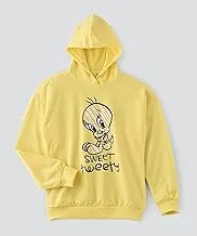 Looney Tunes Tweety Hooded Sweatshirt for Senior Girls - Yellow, 11-12 Year