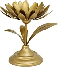 Home Town Floral Metal Gold Short Candle Holder,17X12Cm