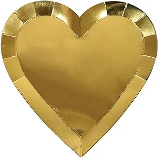 Meri Meri Gold Heart Plate 8 Pieces, Large