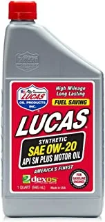 Lucas Oil 10179 0W20 DX High Performance Synthetic Motor Oil - 1 Quart Bottle