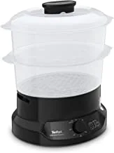 TEFAL Steam cooker | Minicompact Black 6L Steamer | Easy To Store | 2 Years Warranty | VC139865