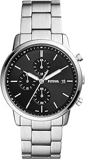 Fossil Minimalist Chronograph Stainless Steel Watch, silver, bracelet