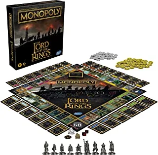 لعبة Monopoly: The Lord of the Rings Edition مستوحاة من Movie Trilogy ، العب كعضو في الزمالة ، للأطفال من سن 8 سنوات فما فوق