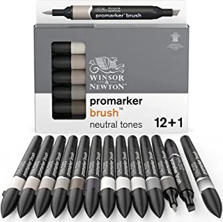 Winsor & Newton ProMarker Brush Set, 12 Count, Neutral Tones