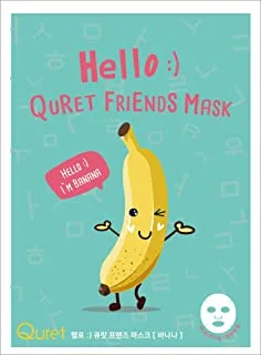 Hello quret friends peel off sheet face mask - banana - for clear bright skin deep moisturising - 25g
