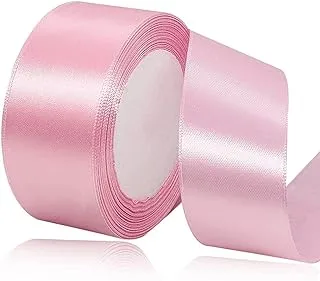 MARKQ Baby Pink Satin Ribbon, 38mm x 25yd Fabric Polyester Ribbon for Gift Wrapping, Party Favors, Wedding Decorations, Bow Making, Bouquets, Sewing Projects & Craft Supplies