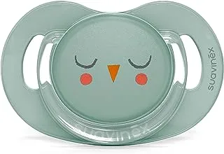 Suavinex S Prem Physiological Teat Silicone Soother, S, 6/18 m, L3, Owl Green