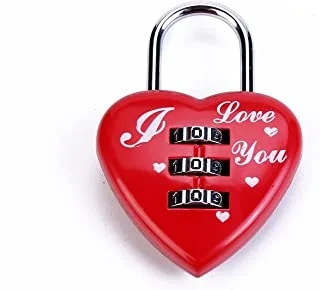 Lawazim Heart Shapped PadLock | Luggage Lock with Keys for Jewelry Box Storage Box