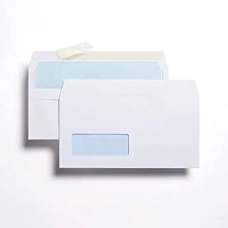MARKQ White Envelopes with window, 10.1 cm x 22.9 cm Peel & Seal Mailing Envelope for Posting Home Office and Ecommerce 80gsm, pack of 50