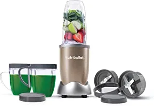 Nutribullet 900 Watts, 9 Piece Set, Multi-Function High Speed Blender, Mixer System with Nutrient Extractor, Smoothie Maker, Copper Gold, NB-201