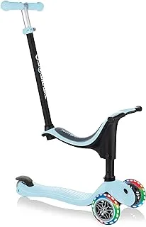 GLOBBER GO•UP SPORTY LIGHTS all-in-one scooter with seat for toddlers (aged 15m+) - PASTEL BLUE