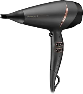 Remington Supercare Pro Ionic Hair Dryer 2200 - Includes Diffusor and Slim Styling; Wide Drying Concentrators; AC7200, Black