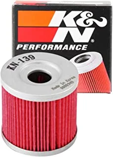 K&N Motorcycle Oil Filter: High Performance, Premium, Black, One Size, KN-139