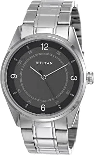Titan Workwear Watch with Black Dial and Stainless Steel Strap