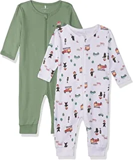 name it Boy's Firefighter Zip 2-Pack BABY Night Suit, 6 Months