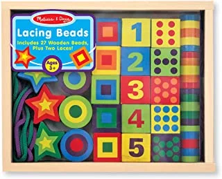 Melissa & DougDeluxe Wooden LacinGBeads - Educational Activity With 27 Beads And 2 Laces