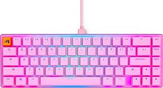 Glorious Gaming Keyboard - Pink - TKL Mechanical - Custom 65% Keyboard - Compact Low-Profile - Hotswap w/Cherry Mx Style - Double Shot Keycaps & Linear Switches - PC Gaming Setup Accessories