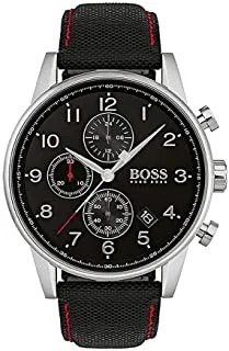 Hugo Boss Men's Black Dial Black Leather Watch - 1513535