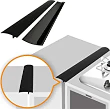 SHOWAY Silicone Stove Gap Covers (2 Pack), Heat Resistant Oven Gap Filler Seals Gaps Between Stovetop and Counter, Easy to Clean (21 Inches, Black)