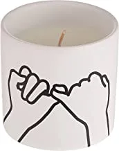 Paddywax Impressions Ceramic Wild Fig and Cedar with 'Pinky Promise', 5.75 oz, White