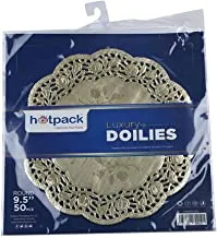 Hotpack Gold Round Doilies 9.5 Inch, 50 Pieces